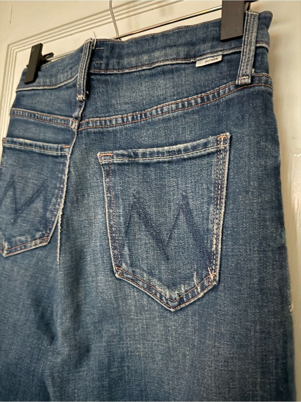 MOTHER Women's Blue High-Rise Boot-Cut Denim Jeans